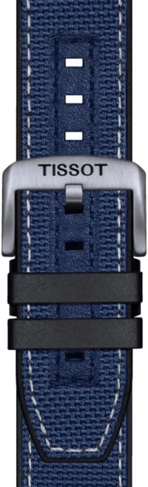 Tissot Mens Supersport Chrono 316L Stainless Steel case Swiss Quartz Watch, Blue, Black, Textile, 22 (T1256171705103)